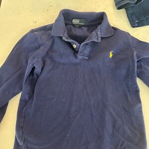 Polo - navy long sleeve boys